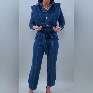 NWT Blue Denim Jumpsuit